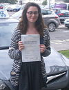 Hester McLean passes her driving test in Lowestoft