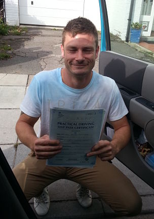 Paul Drinkwater passes his driving test in Portsmouth