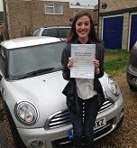 Chloe Lane passes her driving test in Clacton on Sea