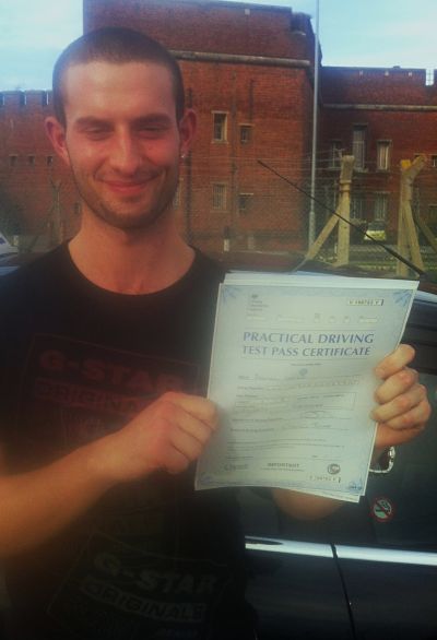 Daniel LLoyd passes his driving test in Portsmouth