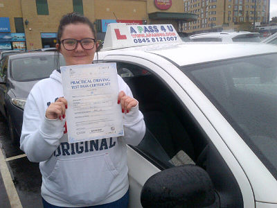 Grace Armstrong passes her driving test in Basildon