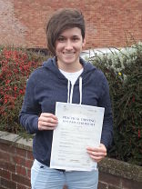 Natalie Simmons passes her driving test in Portsmouth