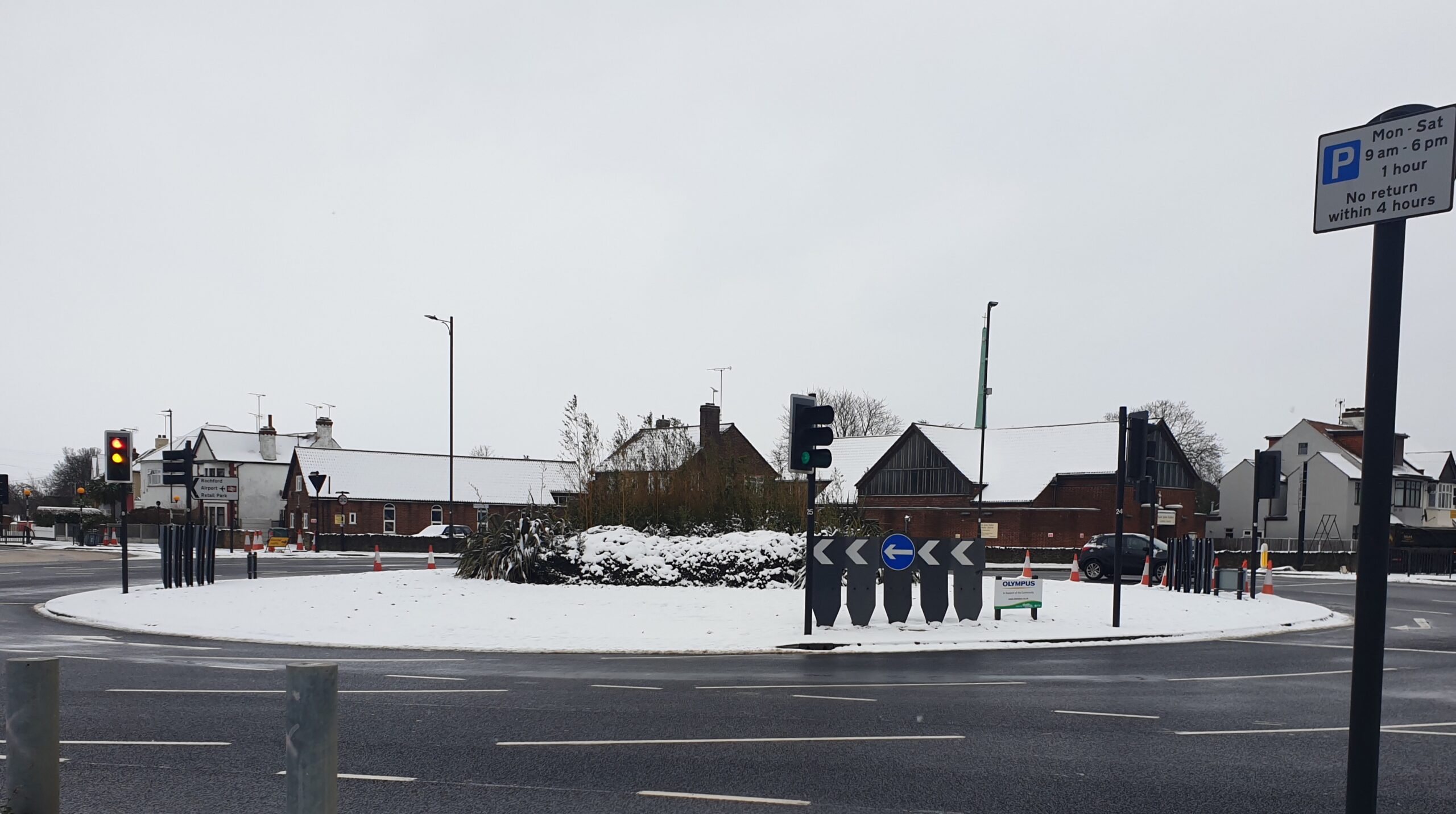 winter driving in the snow