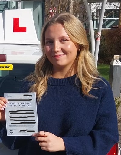 1st time pass in West Didsbury for Holly P with our expert driving instructor Jeremy G after a short one week driving course