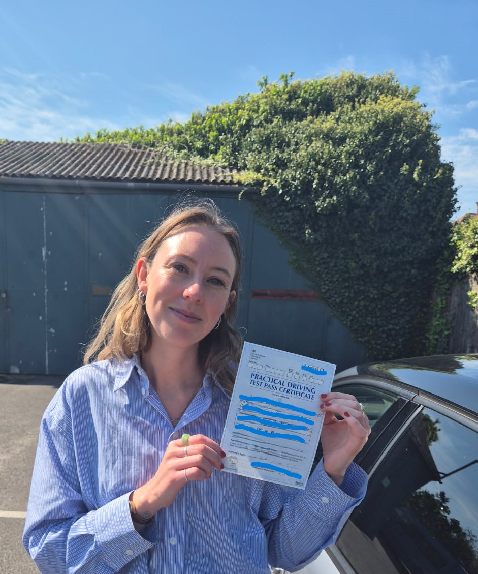 A 1st time driving test pass for Anna in Clacton choose a block after a mid sized driving course in just a few days with our driving course