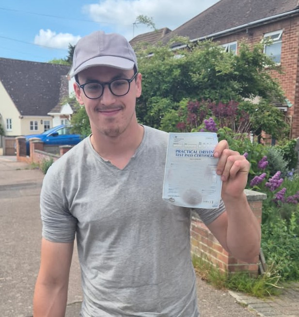 What a great result for Dirk after working hard during a Colchester based one week driving course with Neil