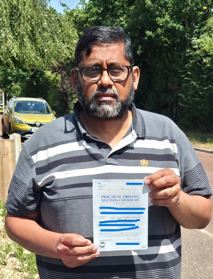In just 5 days Alfred built on his prior driving tuition with our Colchester based driving instructor Neil C and passed 1st time