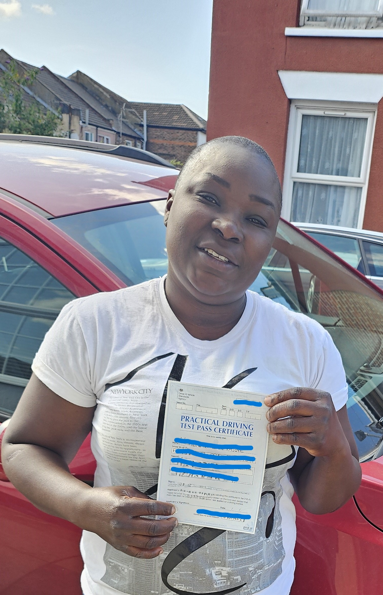 Bukola pass her test 1st time in Portsmouth after a one week intensive driving course in Portsmouth with the local legend that is Karen S-B