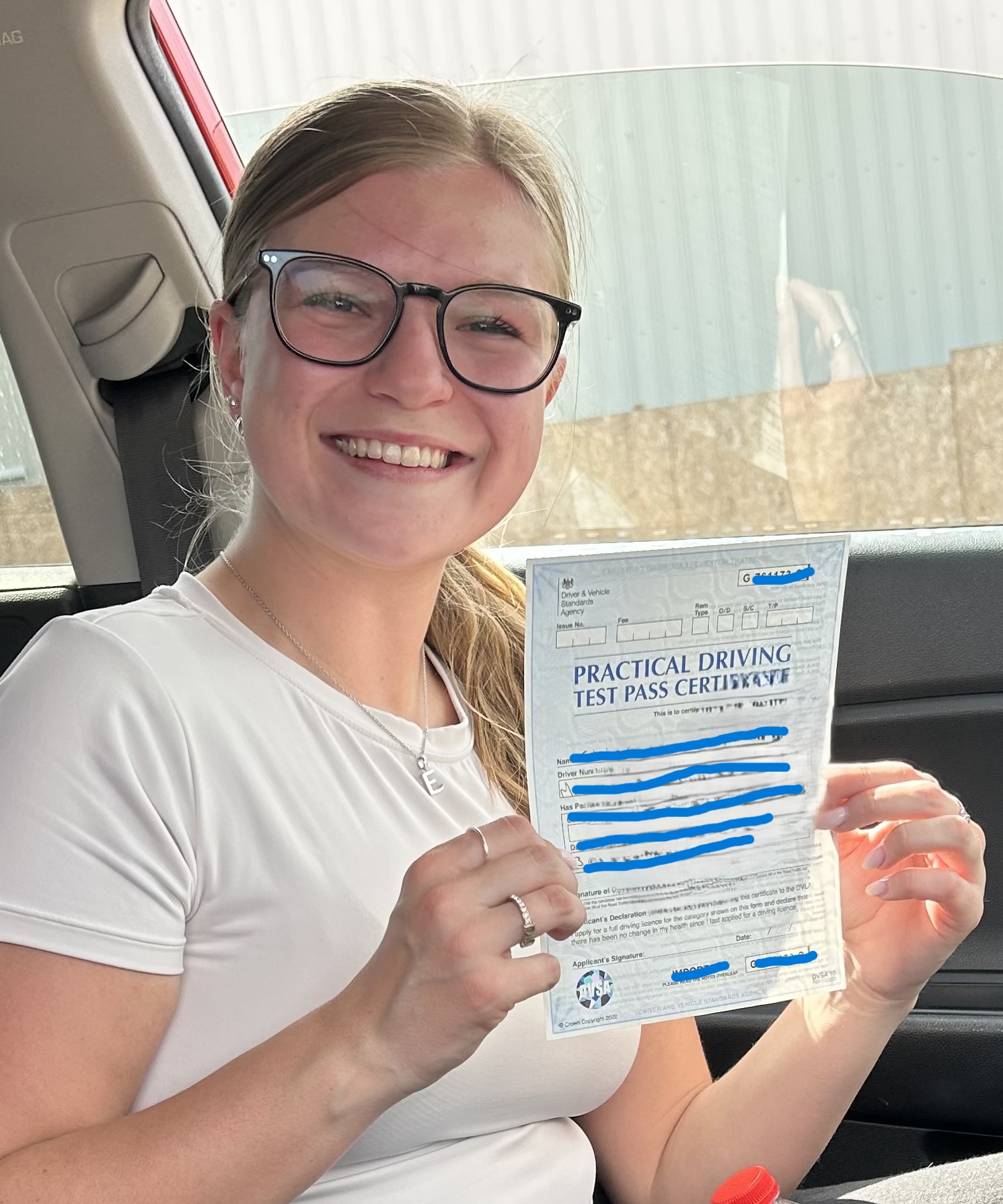 A great Basildon test pass for Elyshia with our expert driving instructor Brian A after a one week driving course