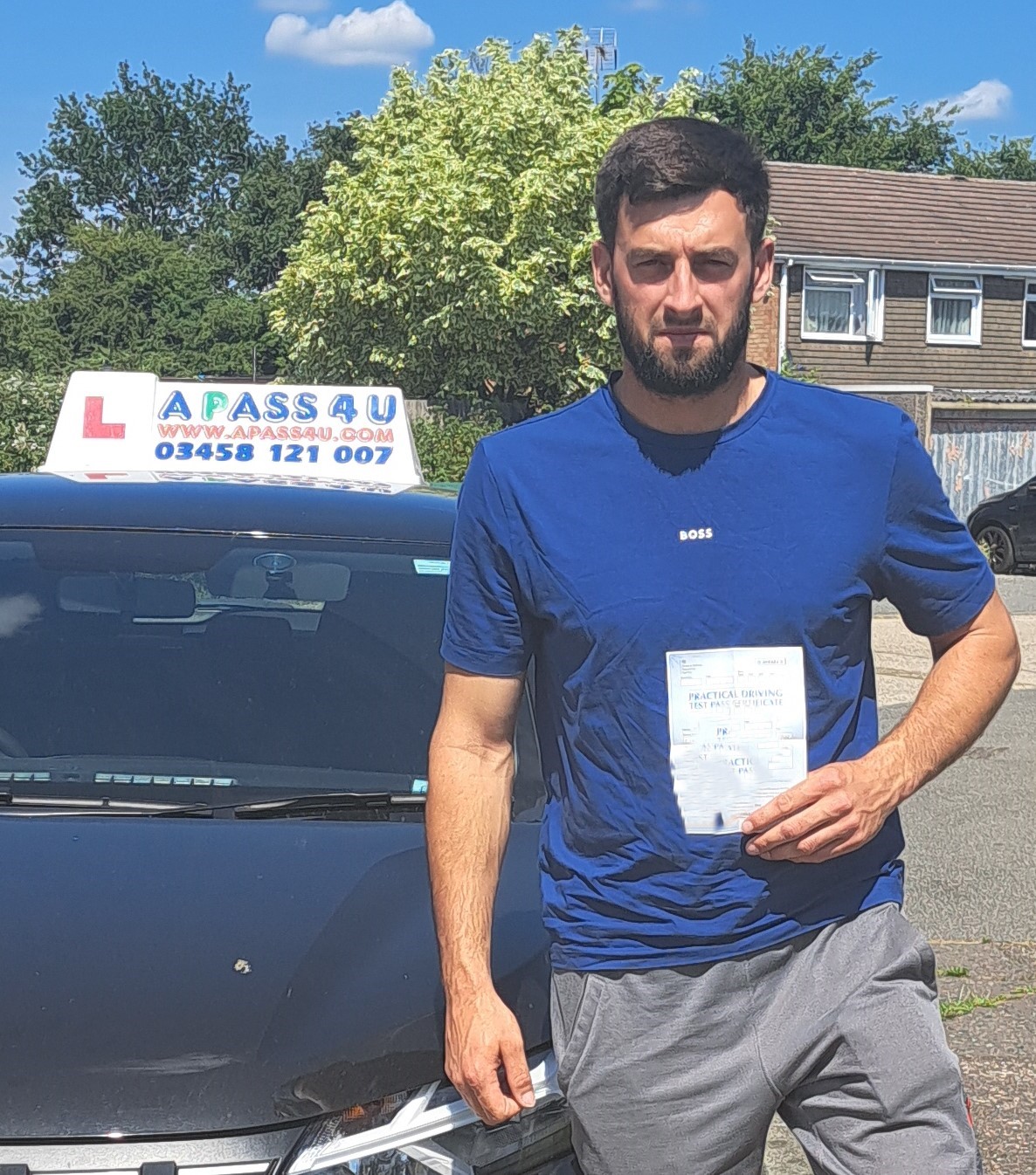 Keaton B passes his test in Chelmsford after an one week driving course with David P. Congratulations Keaton!