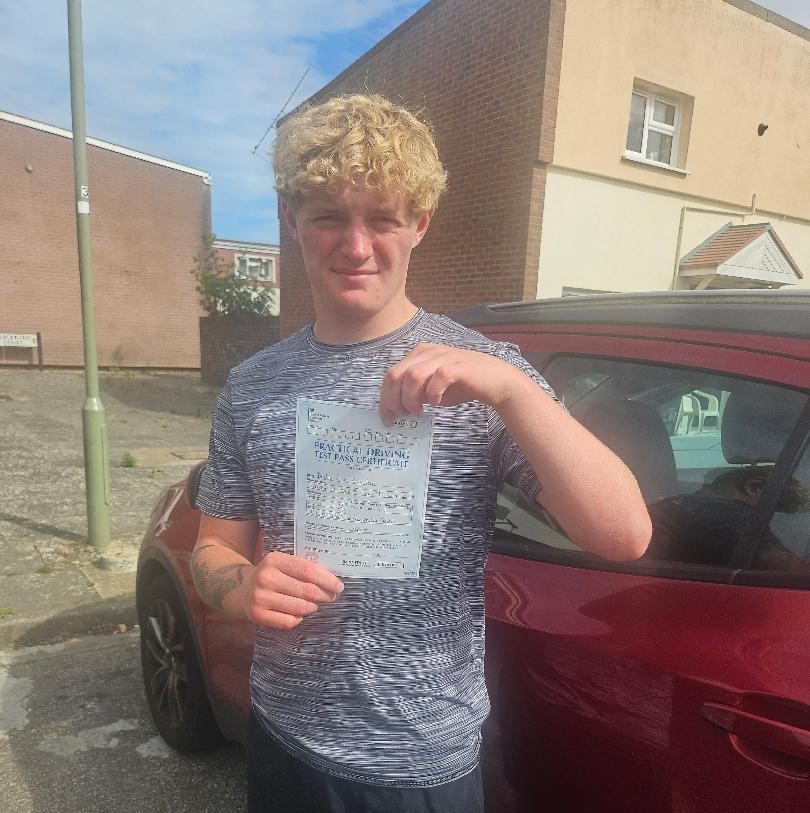 Declan C passes the driving test 1st time in the Portsmouth area with Karen S-B during his one week driving course