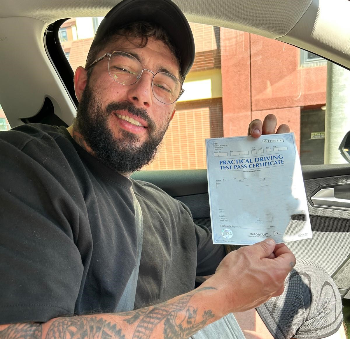 Joe G passes his driving test in Basildon with A Pass 4 U Driving School driving instructor Ben S after a one week driving course