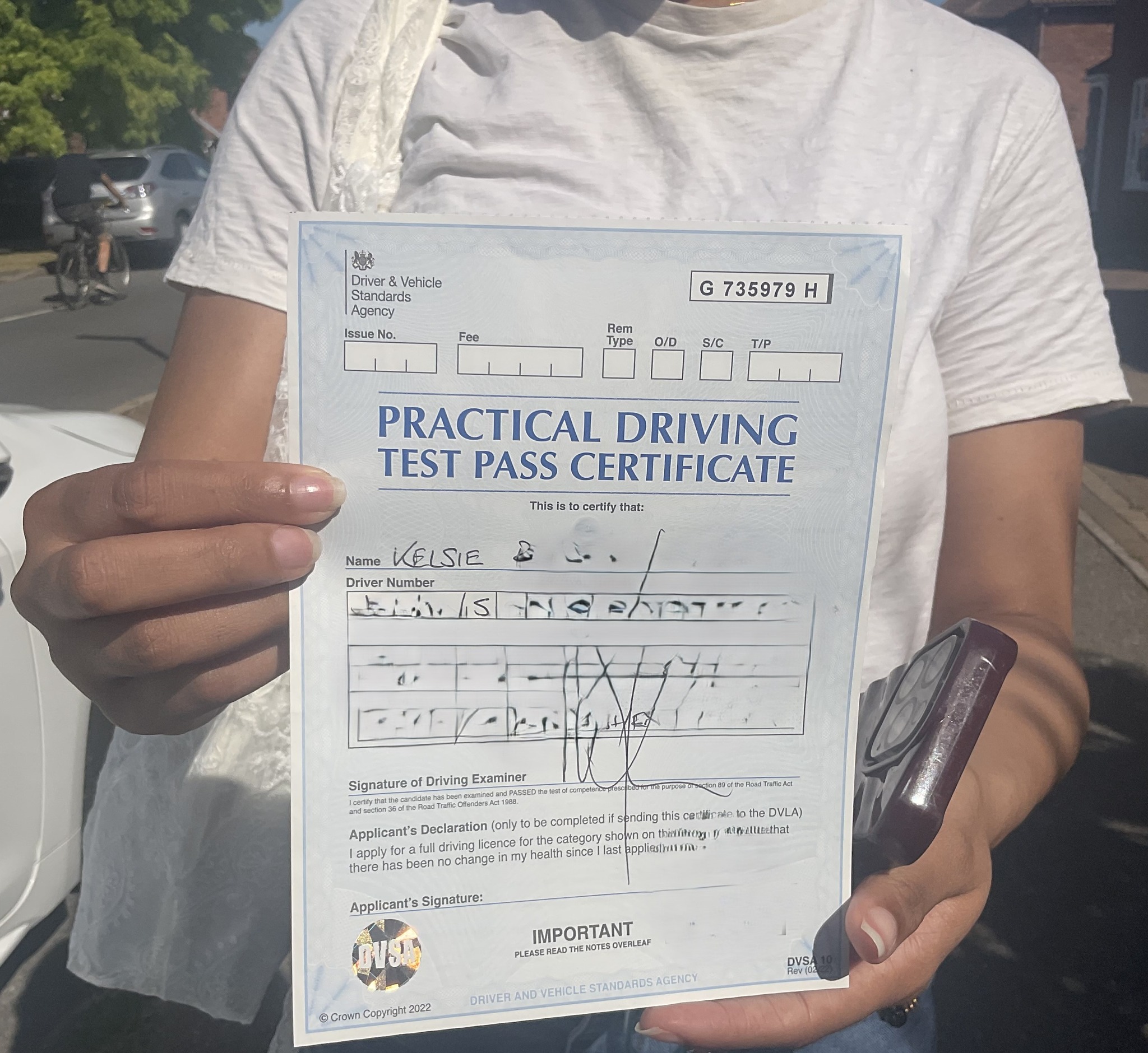 Kelsie had driving lessons previously but this time she finished with a refresher driving course in Southend