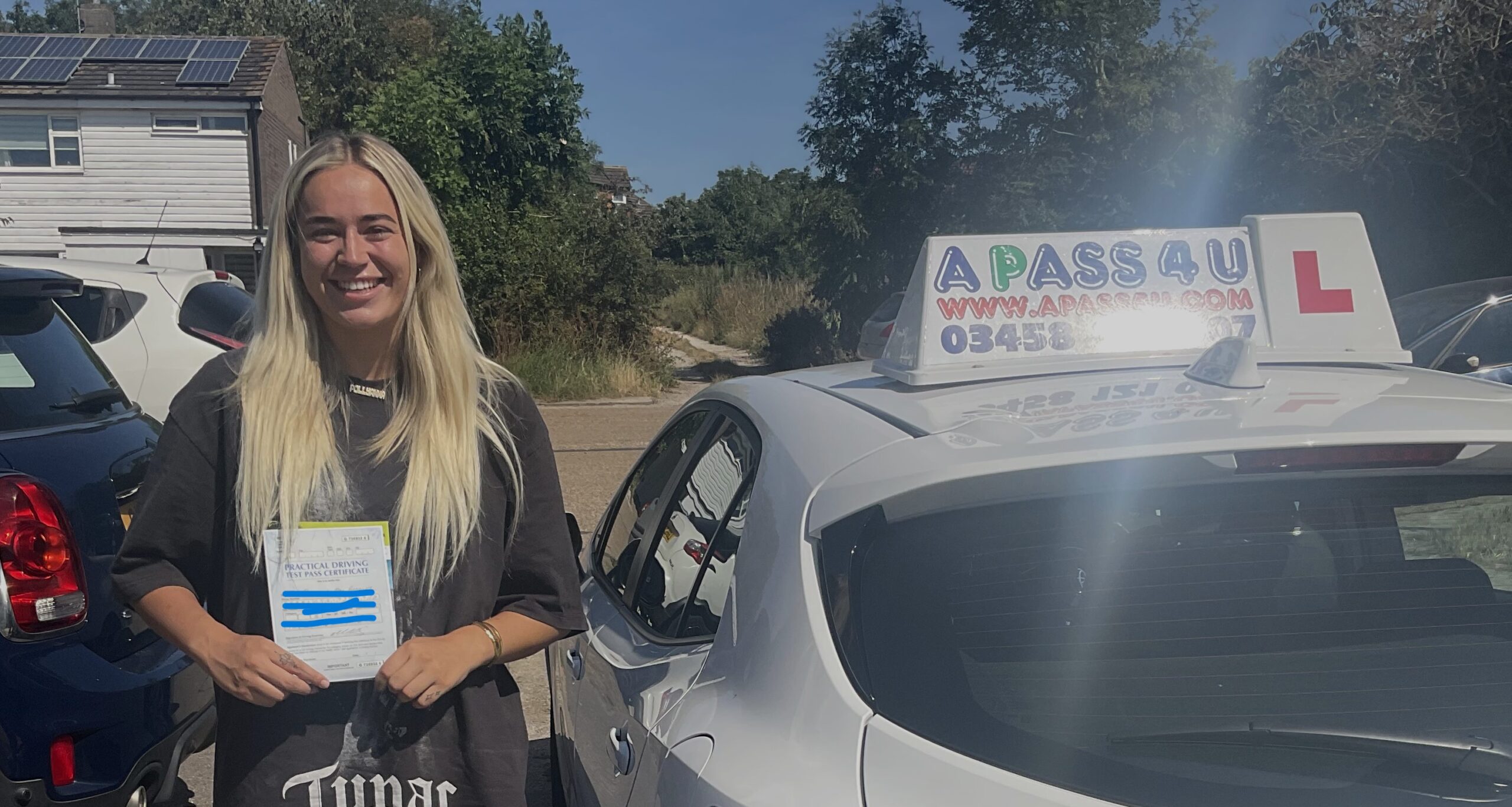 Automatic driving test pass for Pollyanna in Southend with one of our automatic driving instructors Neil W