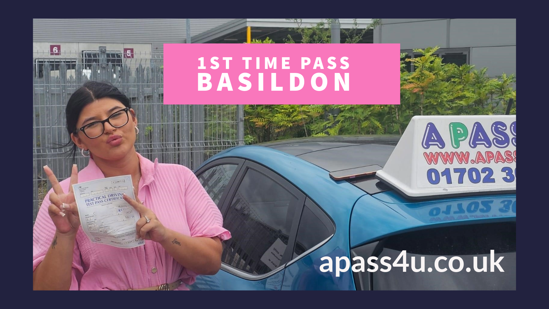 An automatic driving test pass for Chelsea A after an intensive driving course in Basildon with our driving instructor Mike M