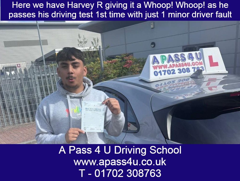 Harley R gets a great result after his one week driving course with Artan in Basildon. Congrats on passing your driving test 1st time!