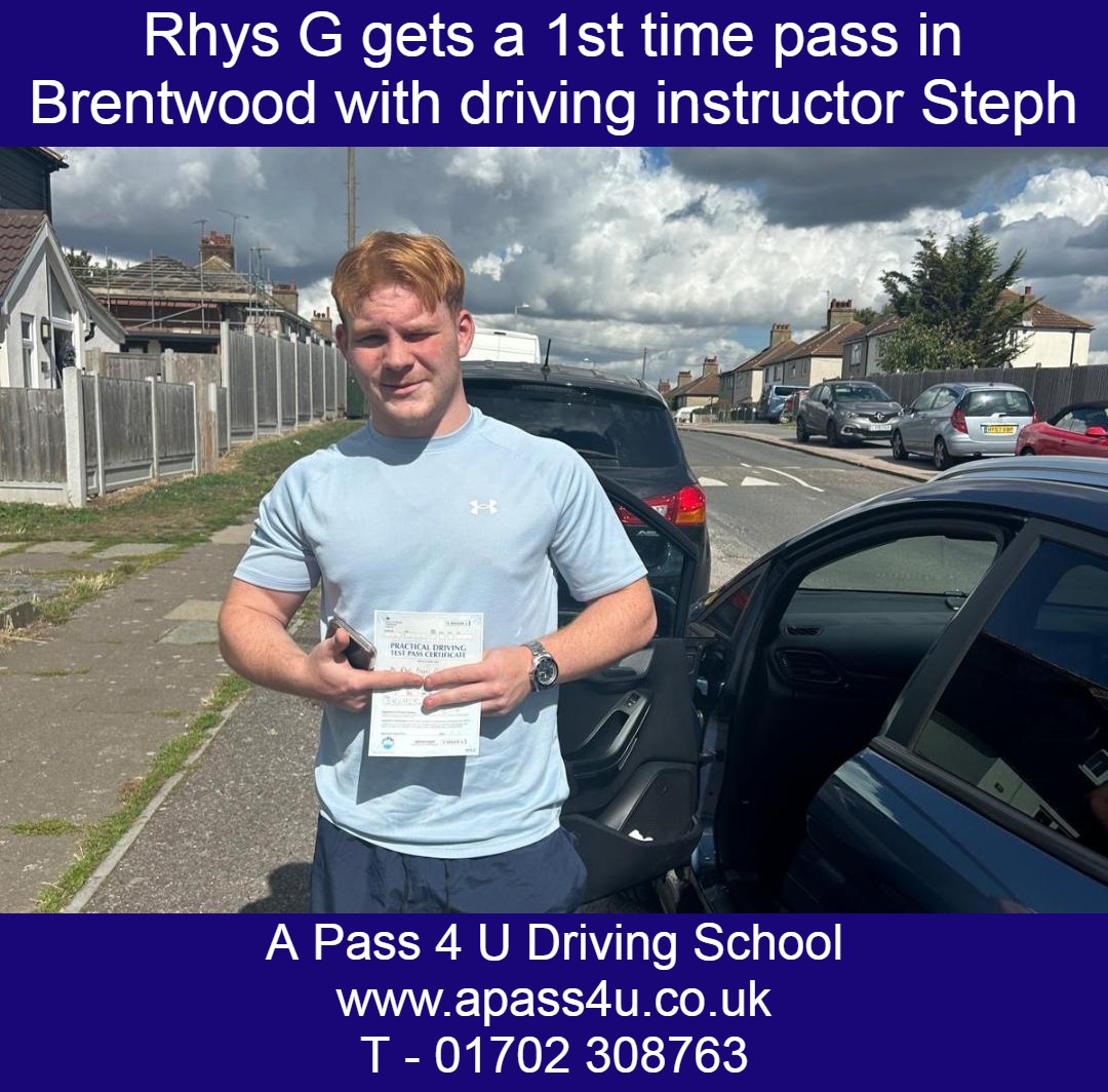 Having not driven before Rhys took a bigger intensive driving course and took his practical driving test as the last hour on the last day
