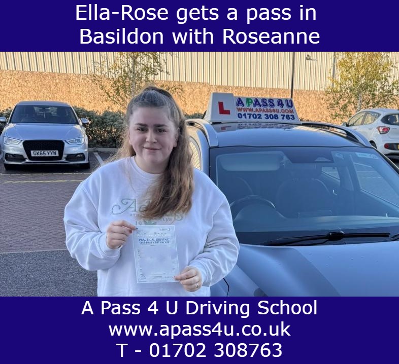 Regular driving lessons get a pass for Ella-Rose. Ella-Rose took driving lessons with our very own driving instructor Roseanne V and passed