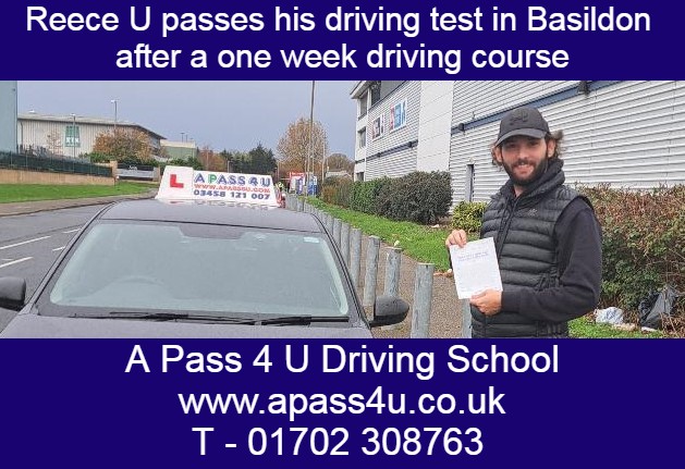 One Week Driving Course gets results for Reece U in Basildon with intensive driving course instructor David P.