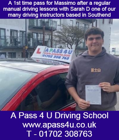 Massimo gets a pass with A Pass 4 U Driving School in Southend on Sea, Essex. A Pass 4 U Driving School gets results