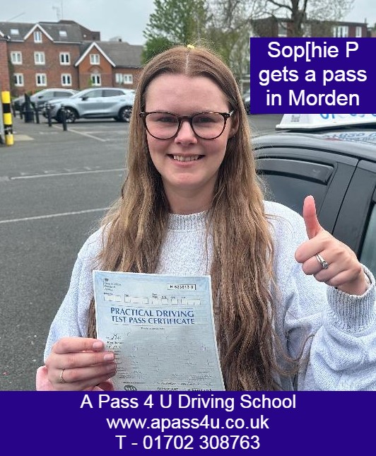 Sophie P gets a 1st time pass with a one week driving course in Morden with our driving instructor Suresh D. What a great result!