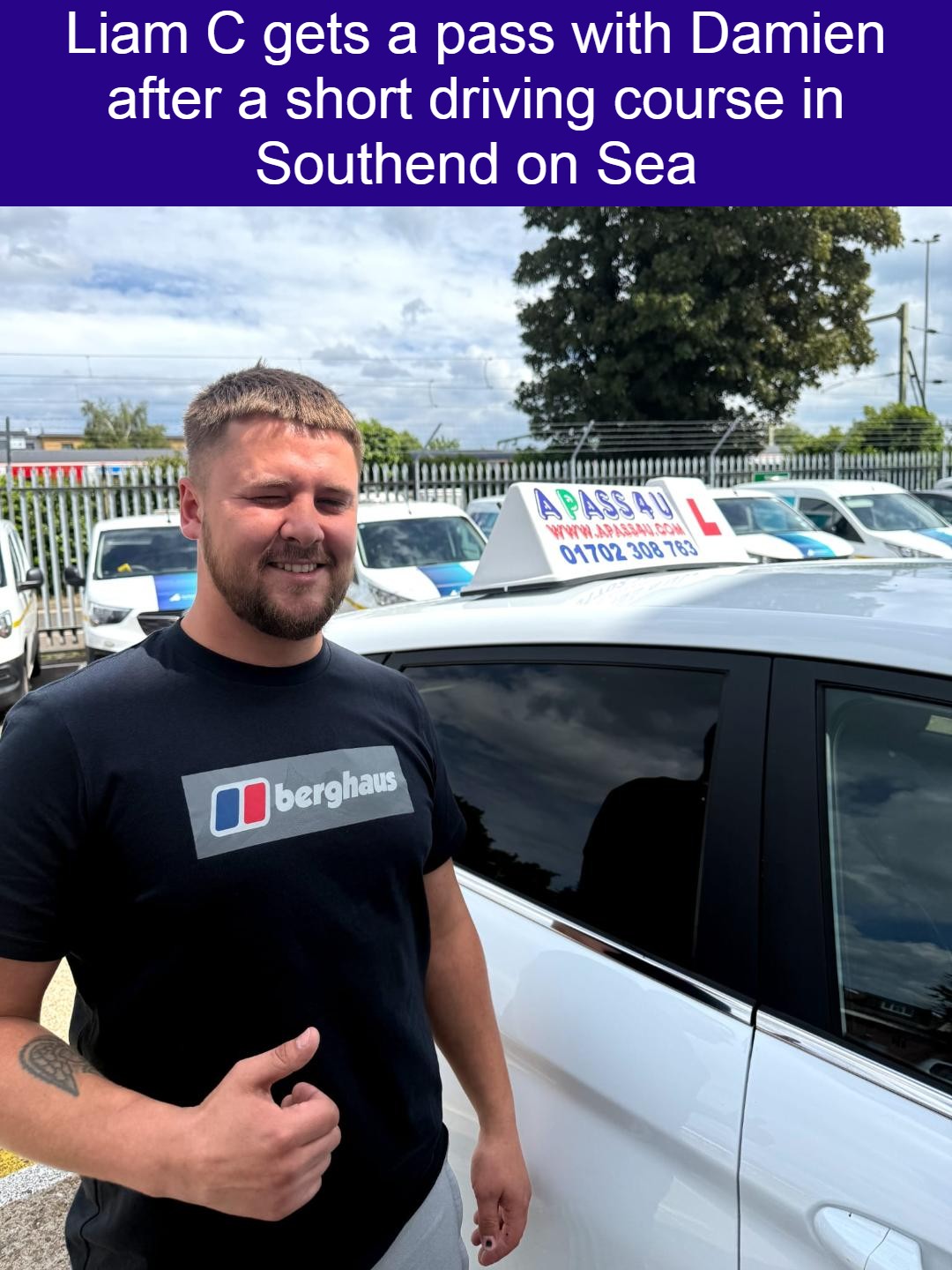 Liam C gets a pass after his driving course with Damien L in Southend on Sea, Essex. Driving courses and driving lessons available.