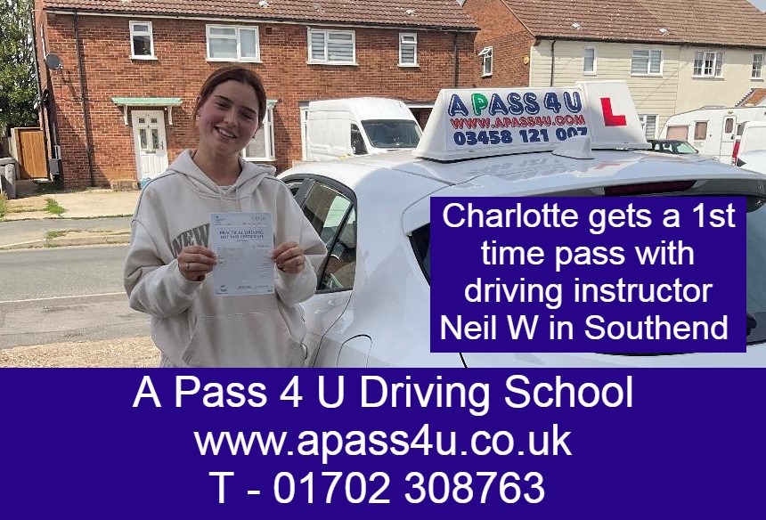 A pass & 2 minor driver faults on her driving test for Charlotte after a automatic intensive driving course with driving instructor Neil W.
