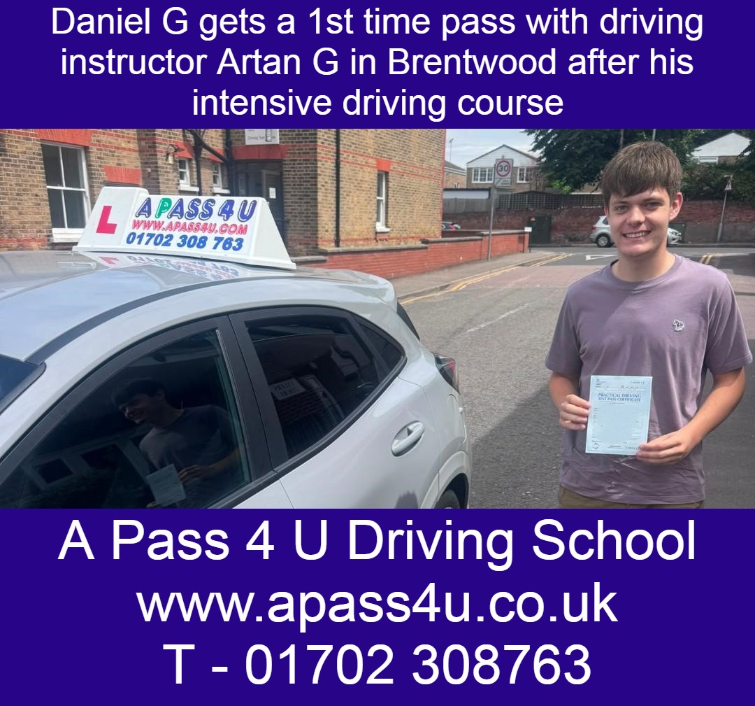Daniel G gets a 1st time pass on his driving course with driving instructor Artan G in Brentwood, Essex. Courses available now!