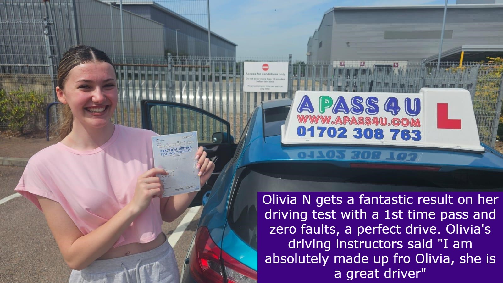 A perfect drive for Olivia on her driving course with Mike M in Basildon, Essex. We offer regular driving lessons & intensive driving courses
