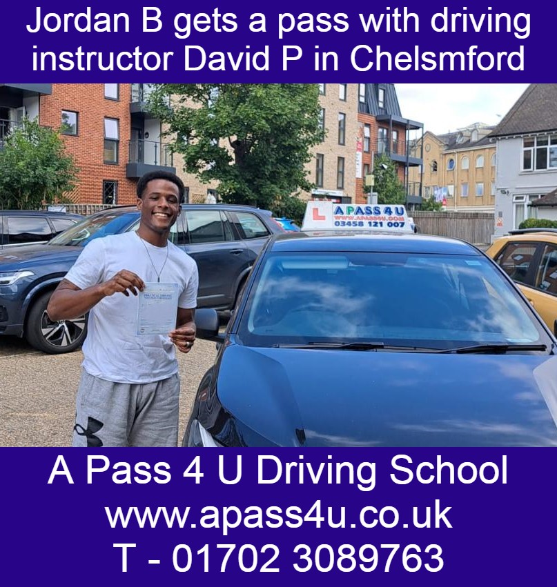 Jordan B gets a pass with Driving Instructor David P on his intensive driving course in Chelmsford, Essex. Courses available now!