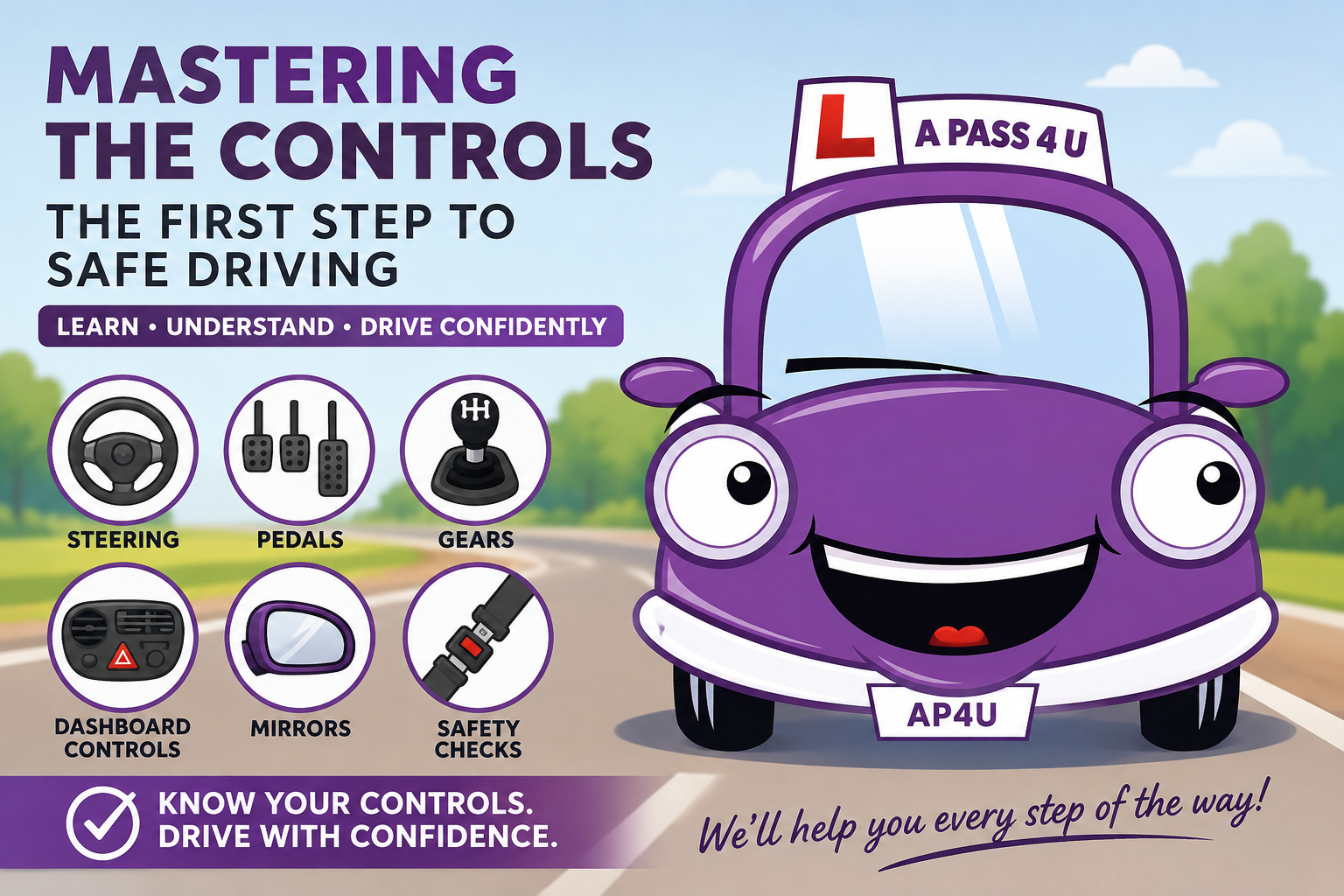 Mastering the Vehicle Controls. A driving lesson given at the very beginning. Learn about what controls you need to use.