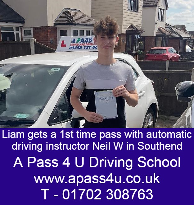 Liam gets a 1st time automatic pass with his driving instructor Neil W in Southend on Sea, Essex. Automatic lessons available now!