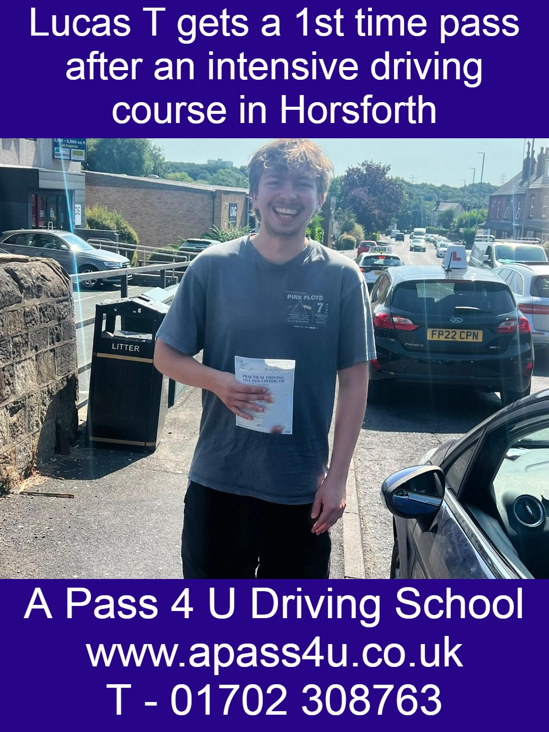 Lucas T gets a 1st time pass on his driving course with driving instructor Saleem in Horsforth, Surrey. Courses available now!