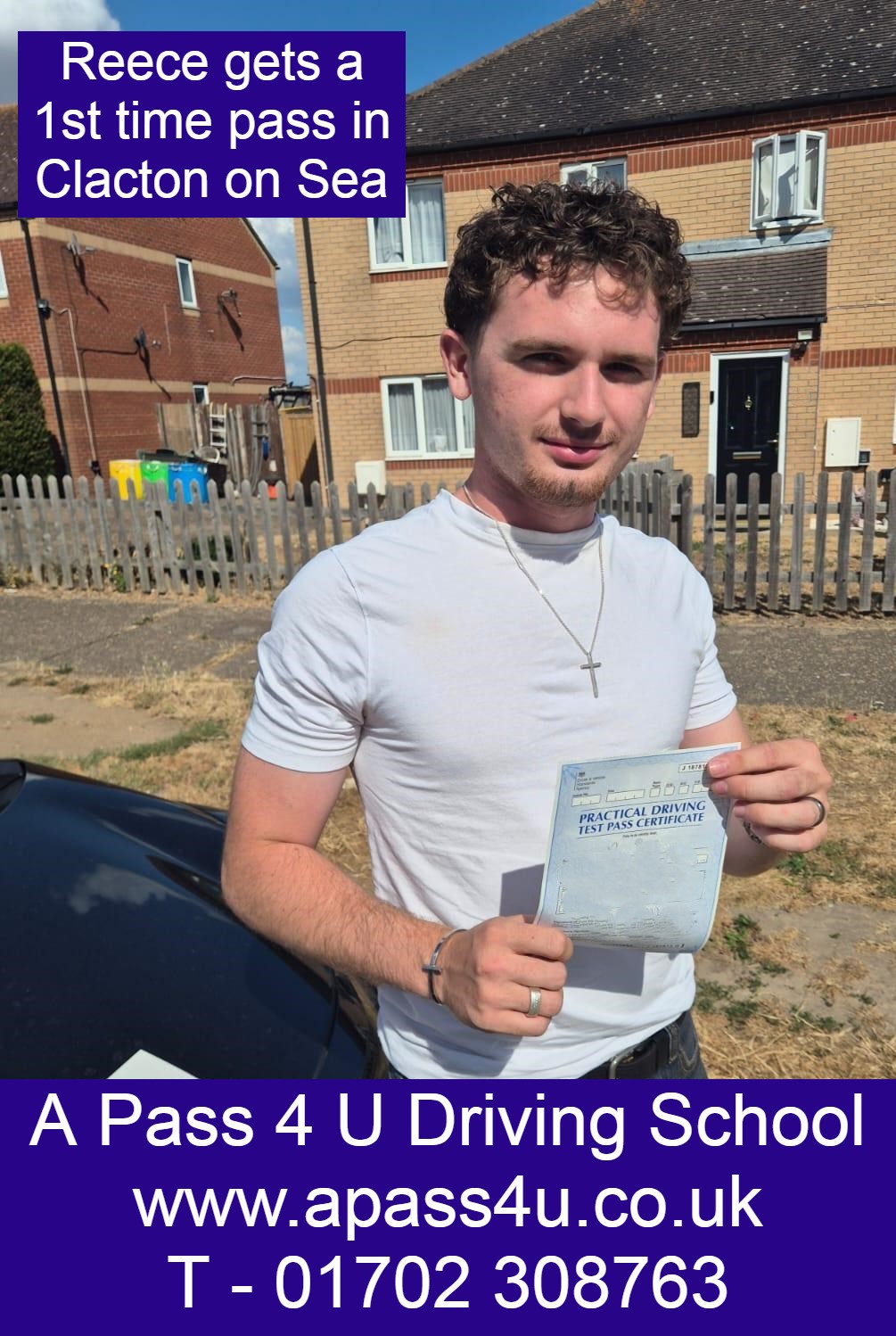 Reece S gets a 1st time pass with driving instructor Neil C. Driving lessons and intensive courses available in Colchester & Clacton.