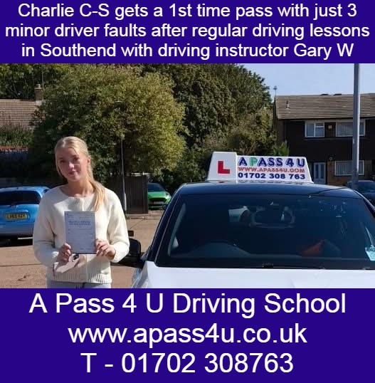Charlie CS gets a 1st time pass after driving lessons with Gary W our Southend based driving instructor. Driving Lessons available Now!