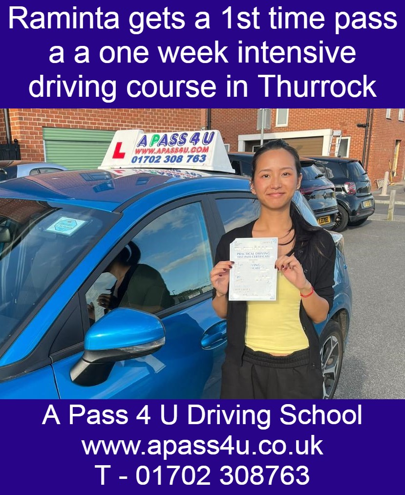 Ranimta gets a 1st time pass after her one week driving course with driving instructor Pete P in Thurrock, Essex.