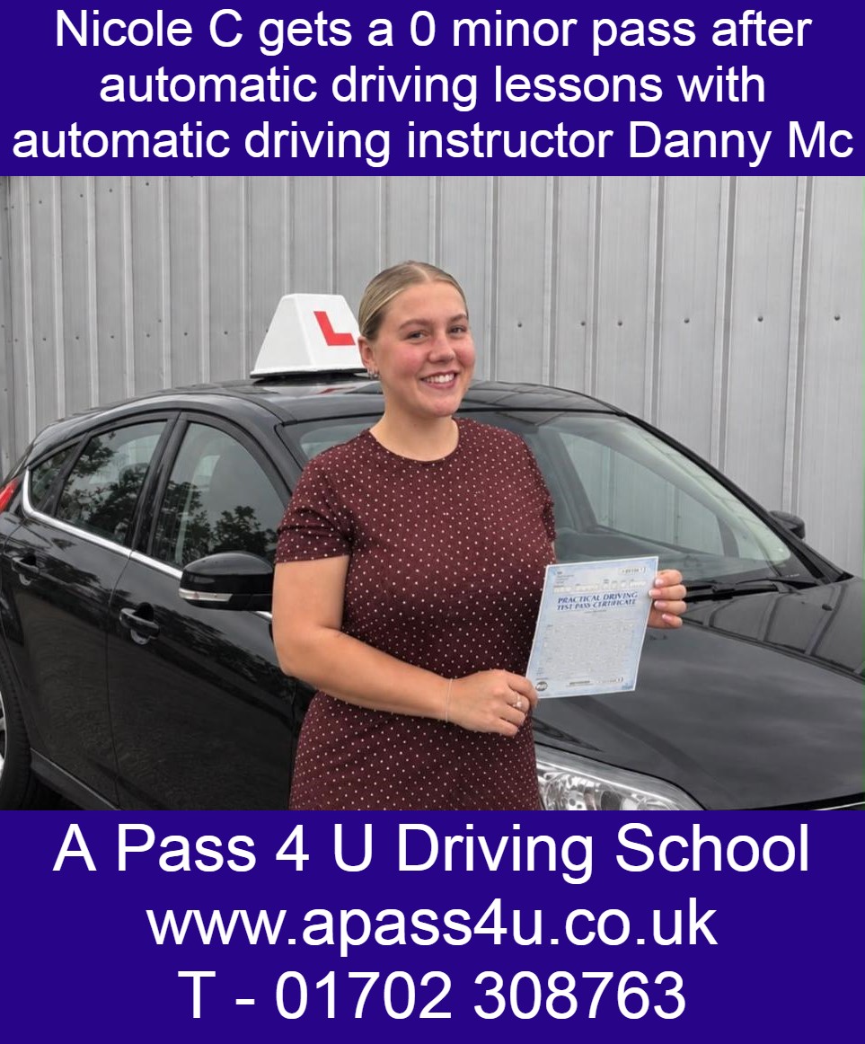 Nicole C gets a 0 minor pass with driving instructor Danny Mc in Southend on Sea, Essex. Manual and automatic driving lessons available now!
